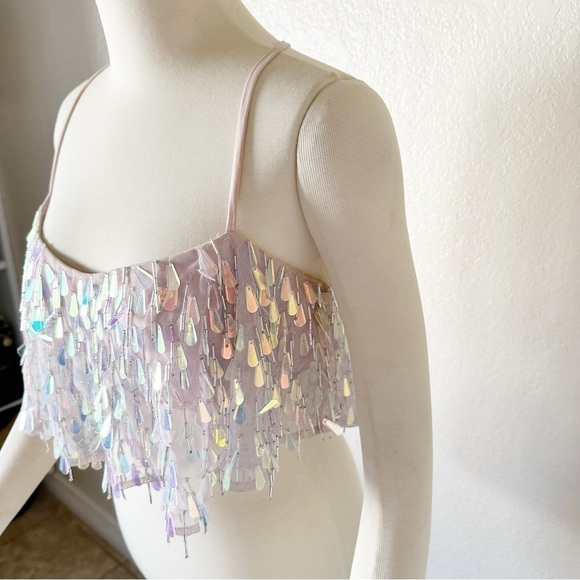 Majorelle Mallory Embellished Crop Top in Silver size S - Picture 6 of 8